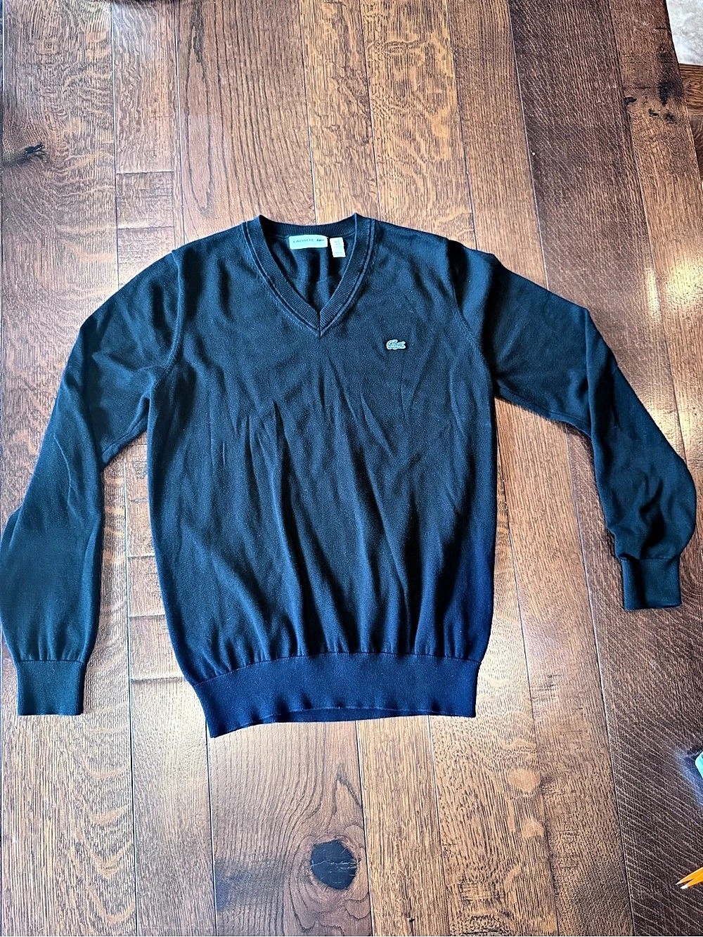 Lacoste Men's Cotton V-Neck Sweater Wool V-Neck Sweater Size Medium